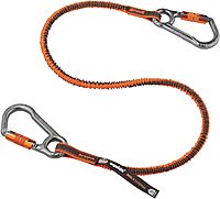 Ergodyne - 19828 Shock Absorbing Tool Lanyard with Two Locking Aluminum Carabiners, Tool Weight Capacity 15lbs, Squids 3118, Orange (3118F(x)), Standard