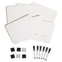 U Brands Dry Erase Lap Board Set, 12” x 9”, Small Whiteboard, Includes 6 Markers and 6 Erasers, 6 Count 6 Count with Markers and Erasers