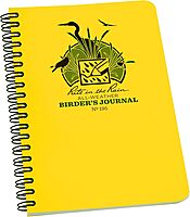 Rite in the Rain Weatherproof Spiral Notebook, 4.625" x 7", Yellow Cover, Birders Journal (No. 195)