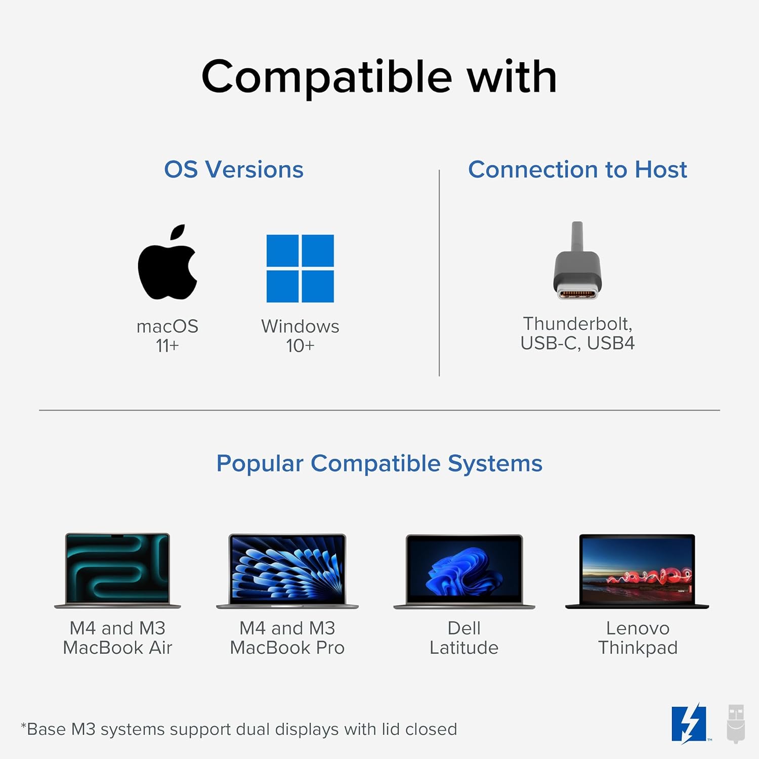 Plugable 16-in-1 Thunderbolt 4 Dock – Dual 4K Monitors for M4 MacBook Air/Pro, 100W Charging, 2X HDMI, 2X DisplayPort