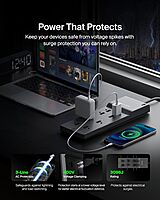 Belkin 8-Outlet Surge Protector w/ 8 AC Outlets & 8ft Long Flat Plug, UL-listed Heavy-Duty Extension Cord for Home, Office