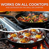 COMMERCIAL CHEF Pre-Seasoned Cast Iron Skillets