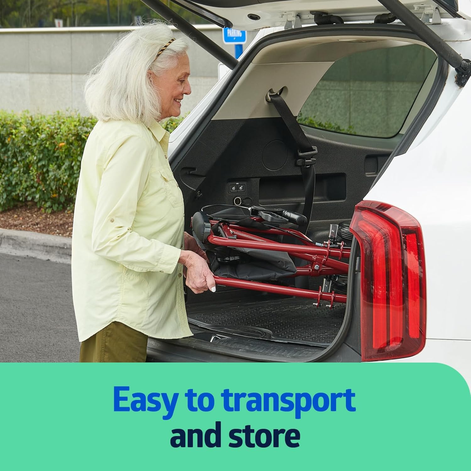 Medline Ultra Lightweight Transport Wheelchair for Adults, Foldable, 19-Inch Seat Width, Red Frame