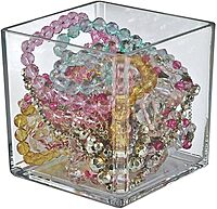Azar Displays Deluxe Clear Crystal Styrene Cube Bins, Pack of 4