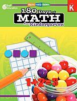 Shell Education 180 Days of Math for Kindergarten (180 Days of Practice)