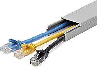 StarTech.com Solid Cable Management Raceway with Cover, 1-1/2"(38mm)W x 5/8"(16mm)H - 6.5ft(2m) length, Single Channel PVC Network/Power Cord Hider/Wall Wire Duct, Max 30 Cables, UL Listed, TAA