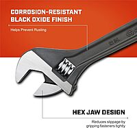 Crescent 12" Adjustable Black Oxide Wrench, Boxed - AT212BK