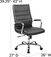 Flash Furniture Whitney Swivel LeatherSoft Desk Chair with Padded Seat and Armrests