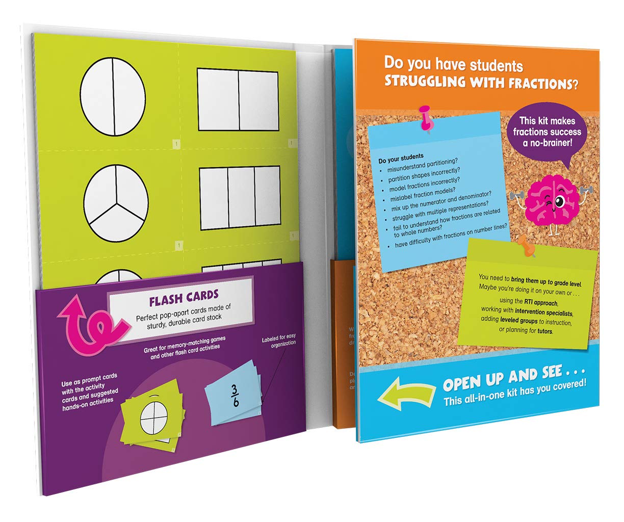 Carson Dellosa Train Your Brain: Fractions Classroom Activity Kit, Grade 2-4, Multi (111 pcs)