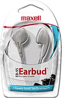 Maxell 190599 Dynamic Sound Wired Lightweight Extended Use Design Stereo Ear Bud - White (Value) 1 Standard Packaging
