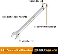 GEARWRENCH 6 Pt. Combination Wrench, 10mm - 81758 10mm Durable