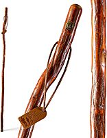 BRAZOS Free Form Rustic Wood Walking Stick, Traditional Handle, Made in USA