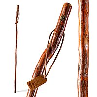 BRAZOS Free Form Rustic Wood Walking Stick, Traditional Handle, Made in USA