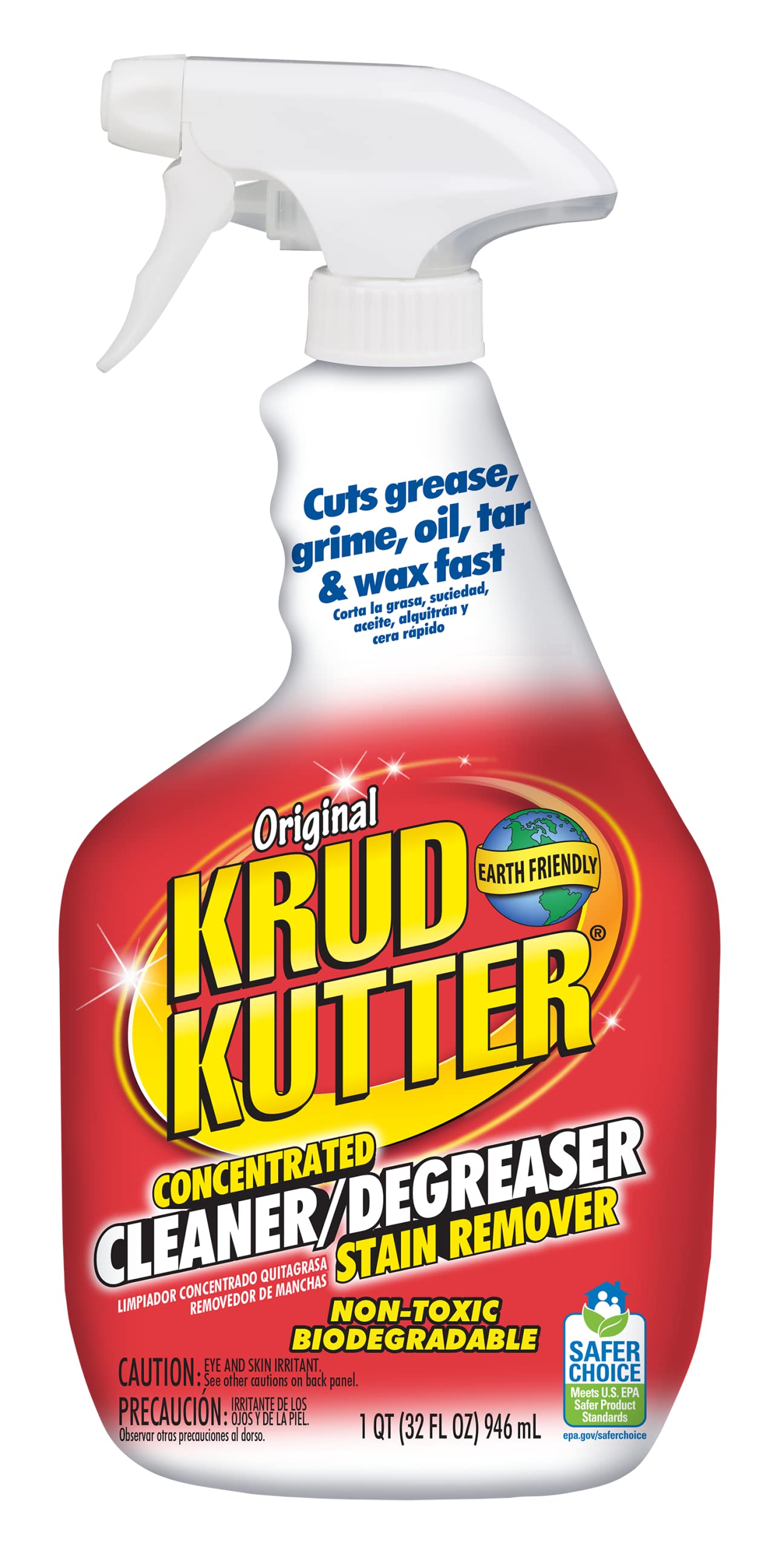 Krud Kutter KK326 Original Concentrated Cleaner/Degreaser Stain Remover Spray, 32 oz 32 Fl Oz (Pack of 1) Spray