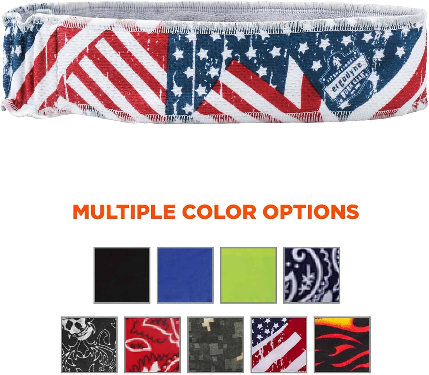 Ergodyne Unisex Adult High Performance Headband - Terry Cloth Sweatband - One Size - Red, White