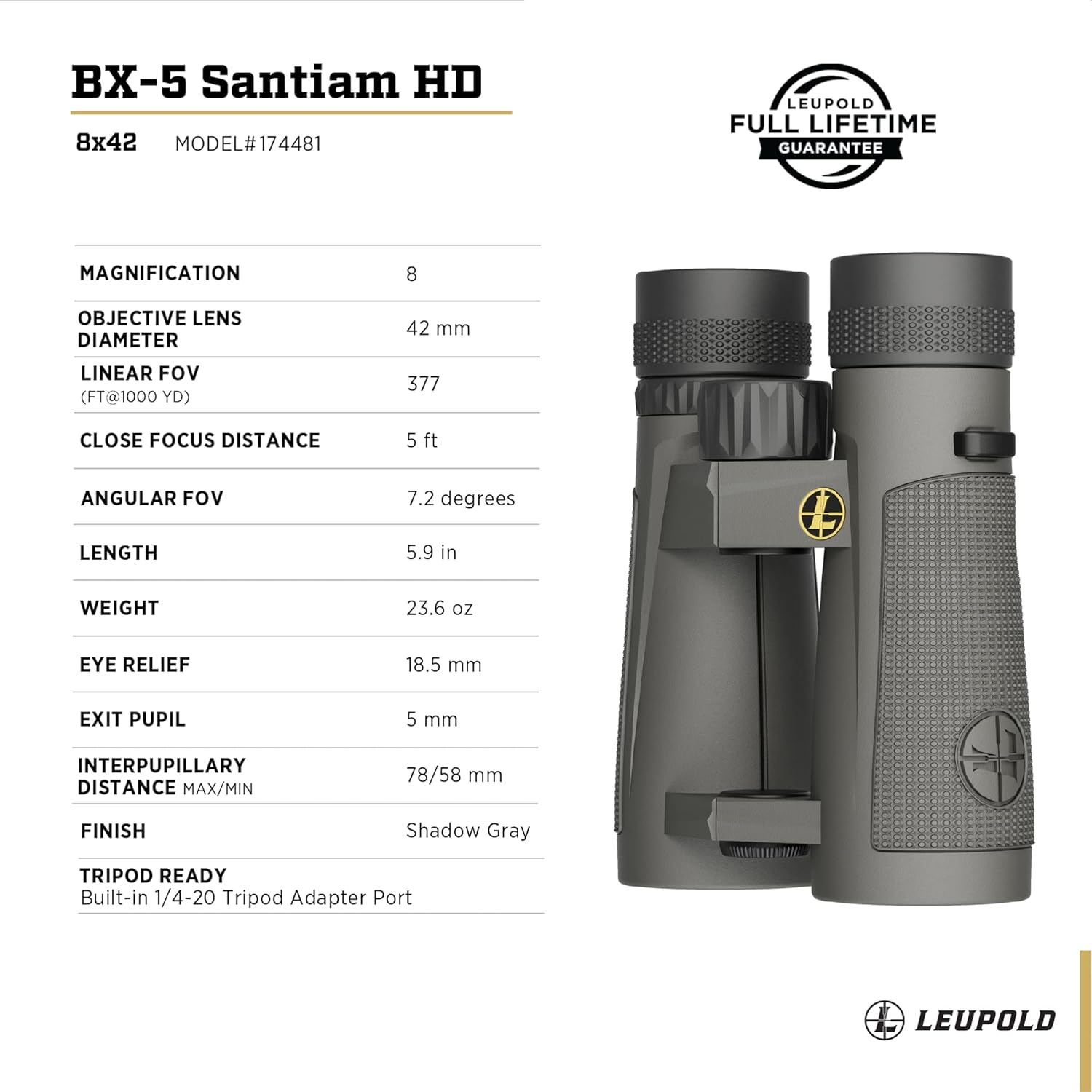 Leupold BX-5 Santiam HD Binoculars