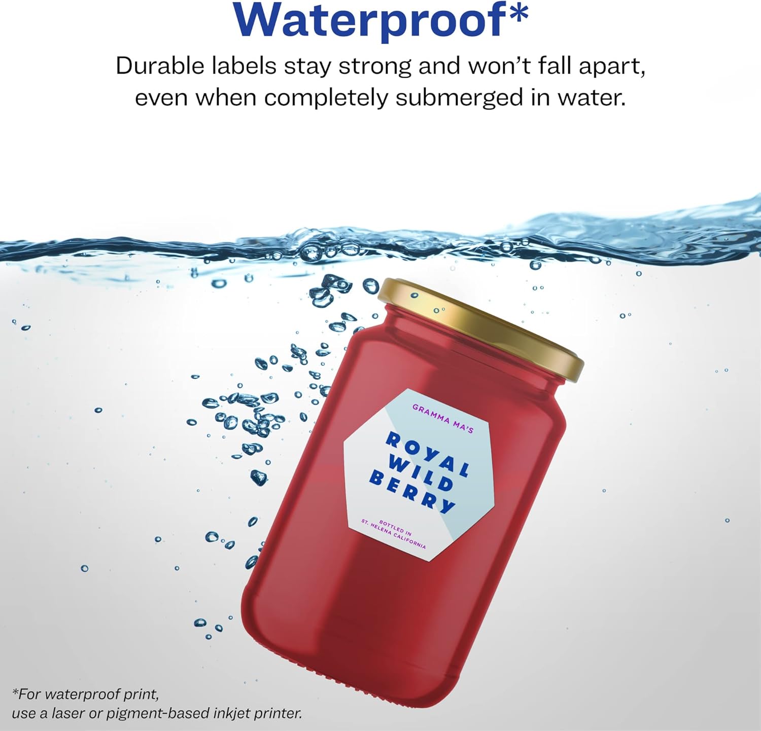 Avery Durable Waterproof Hexagon Labels, Sure Feed Technology, 2-1/2" x 2-57/64"