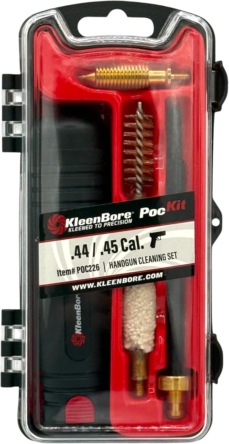 Kleenbore Gun Care PocKit Handgun Cleaning Set (.44/.45 Caliber),Black,POC226