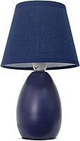 Simple Designs LT2009-BLU Mini Egg Oval Ceramic Table Desk Lamp, Blue Blue 1 Traditional