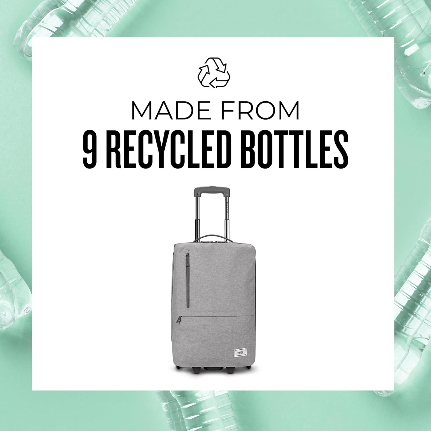 Solo New York 22 Inch Carry On Luggage - Softside Suitcases for Travel, Wheeled Rolling Bag, 2 Wheel Upright