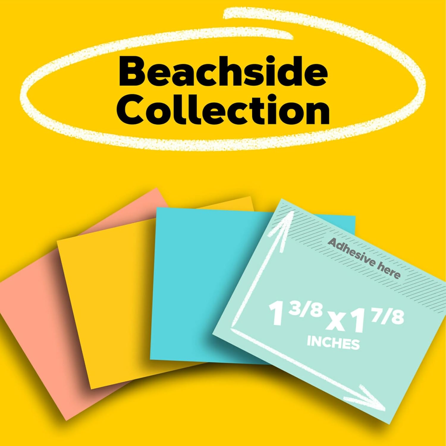 Post-it Notes, 1.5x2 in, 24 Pads, America's #1 Favorite Sticky Notes, Beachside Café Collection, Pastel Colors