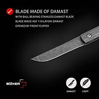 BÖKER PLUS Wasabi Damascus - Slipjoint pocket knife with titanium handle scales