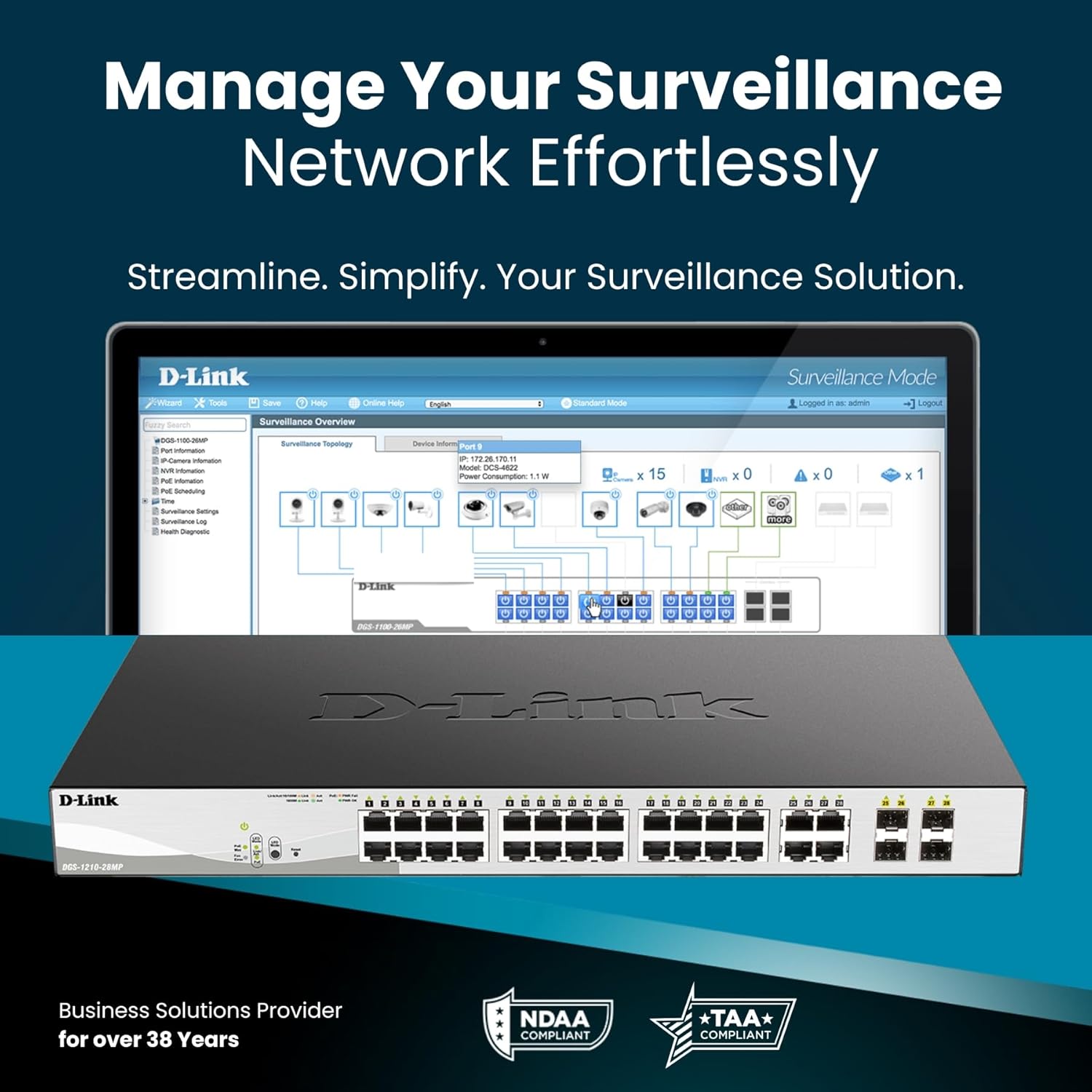 D-Link DGS-1210 Series Gigabit Smart Managed PoE+ Switches