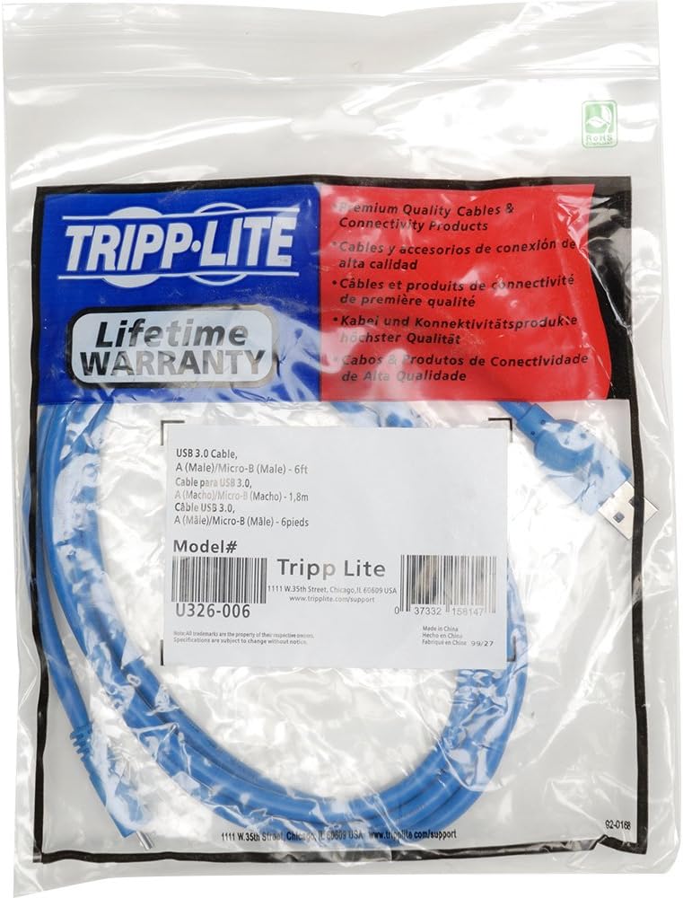 Tripp Lite U326 USB 3.0 SuperSpeed A-to-Micro-B Device Cable