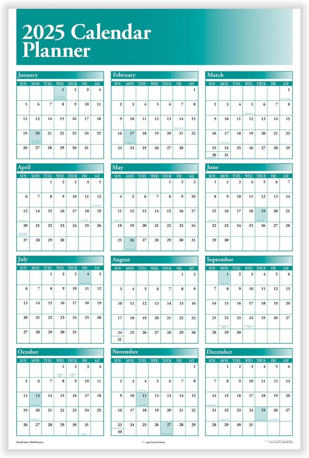 ComplyRight 2-Sided Laminated Dry-Erase Wall Calendar Planner (36 x 24)