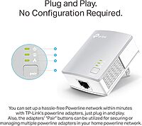 TP-Link AV600 Powerline Ethernet Adapter Kit - Gigabit Port, Plug Pair &Play, Power Saving