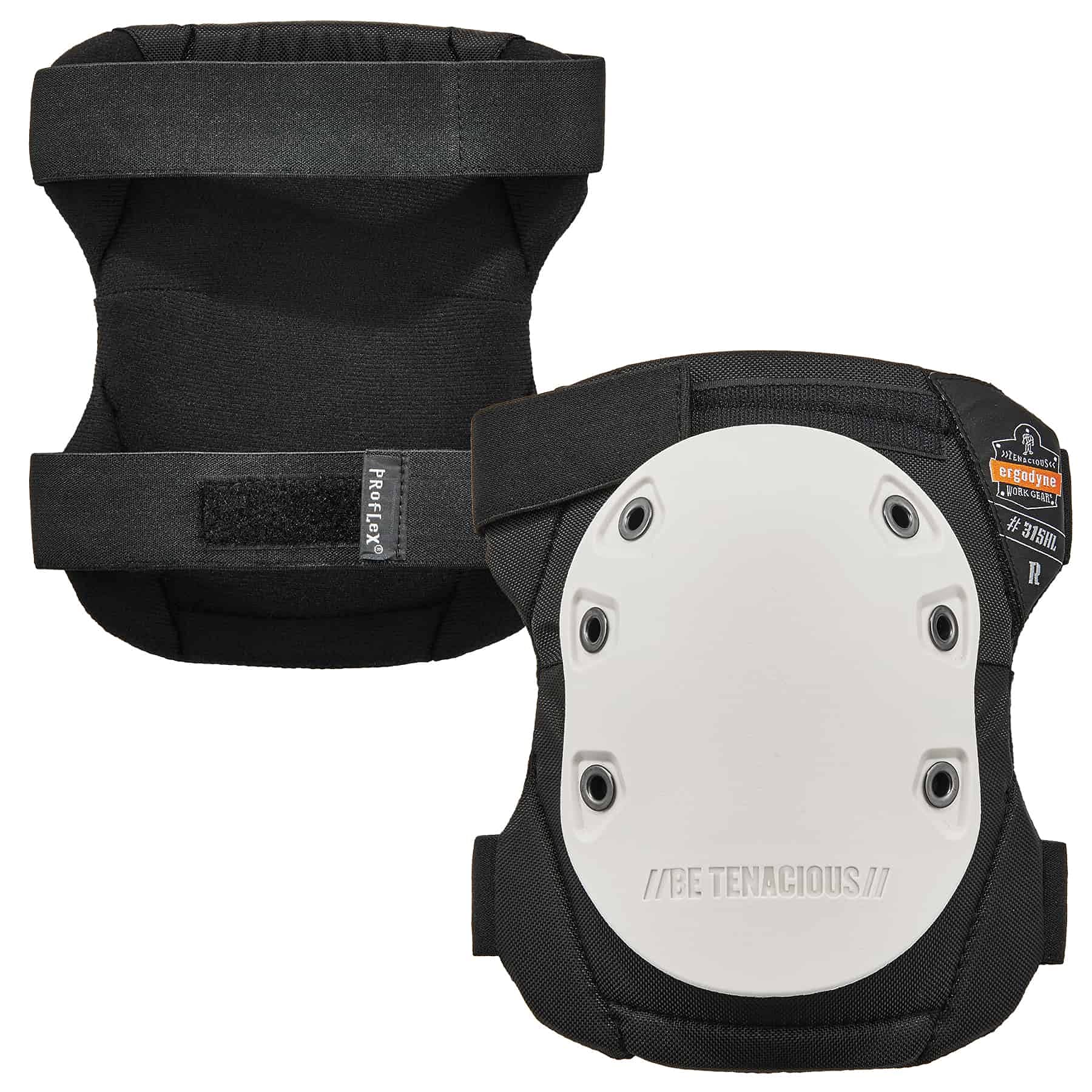Ergodyne ProFlex 315HL Textured Cap Knee Pads, Hook & Loop Closure
