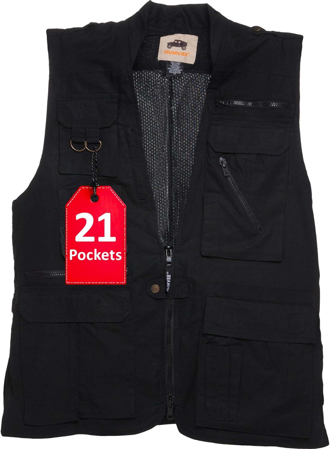 CAMPCO Humvee Utility Safari Vest - 100% Cotton Tactical Travel Vest