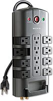 Belkin 12-Outlet Pivot Surge Protector, 4320 Joules, 8 ft Cord, Gray