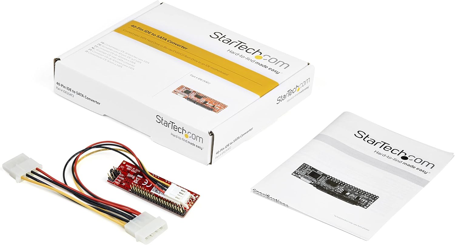 StarTech.com IDE to SATA Hard Drive or Optical Drive Adapter Converter, 40-Pin PATA to 2.5" SATA HDD / SSD / ODD Converter