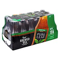 Lipton Pure Leaf Unsweetened Iced Black Tea, 16.9 Oz, Pack Of 18 Bottles