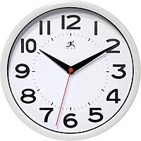 Infinity Instruments Metro Wall Clock, 9" Diameter, White Case, 1 Aa (Sold Separately)