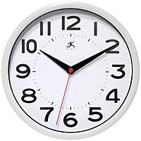 Infinity Instruments Metro Wall Clock, 9" Diameter, White Case, 1 Aa (Sold Separately)