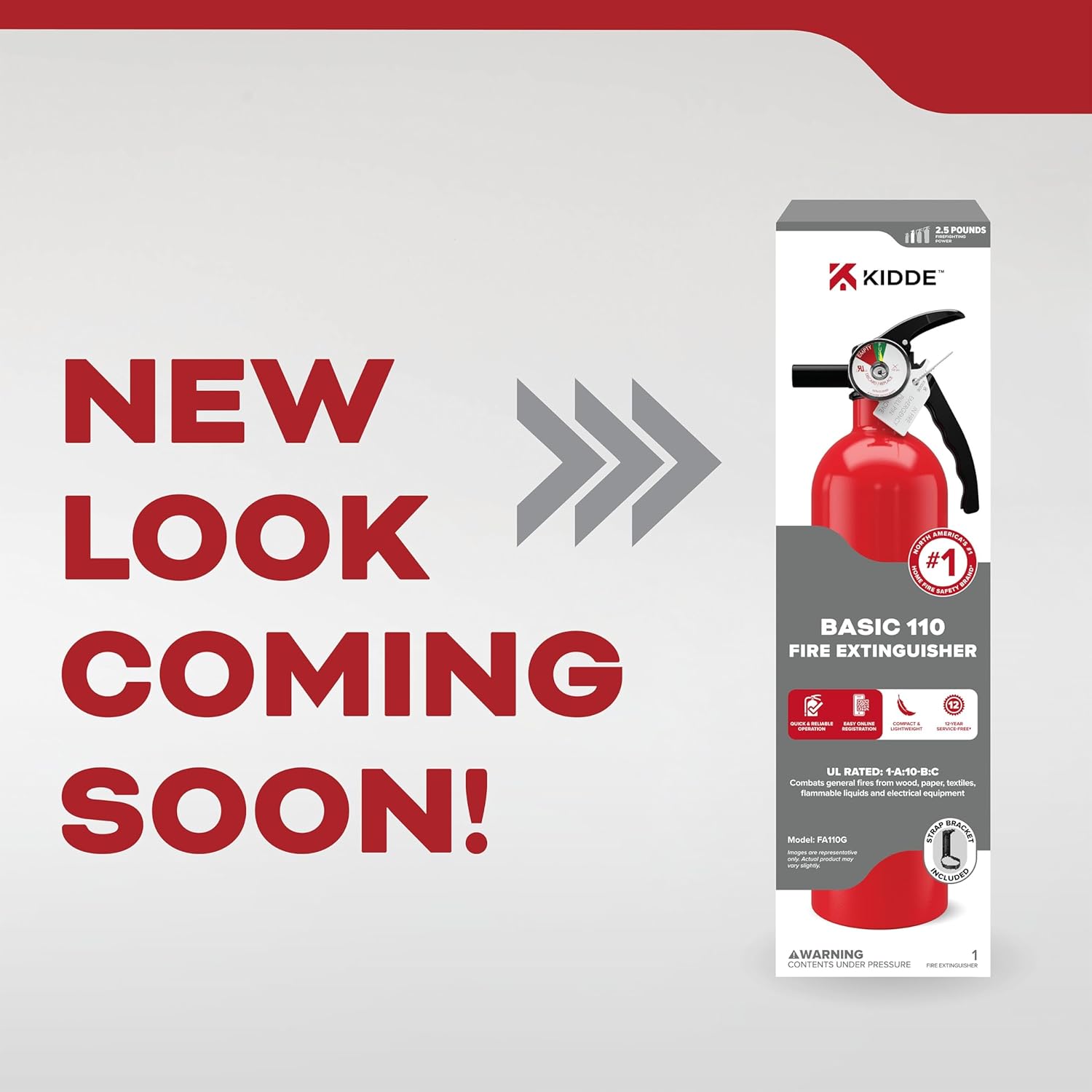 Kidde, FA110G, Multi Purpose Fire Extinguisher for Home, Office, Dorm, Residential, 1A10BC 1 Pack