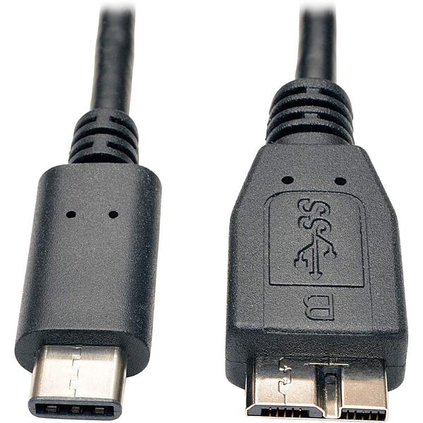 TRIPP LITE USB 3.1 USB-C to USB 3.0 Micro-B Cable, 3 ft