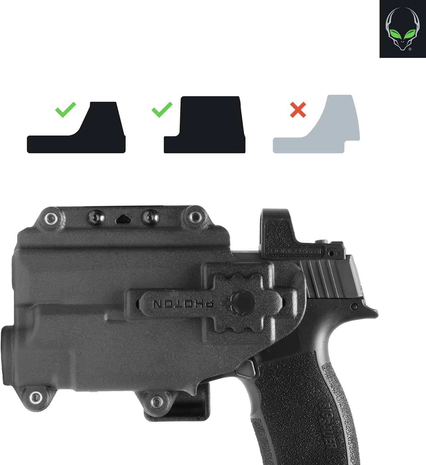Alien Gear Photon Holster - IWB or OWB, Ambidextrous, Optics Ready