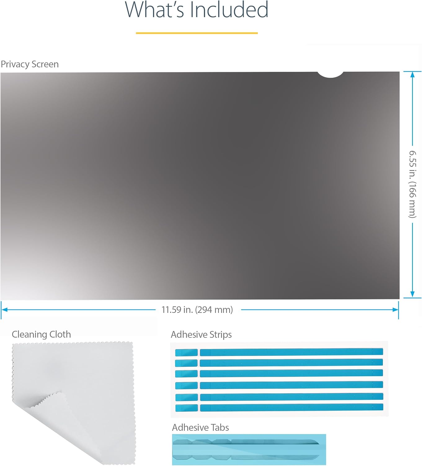 StarTech.com Laptop Privacy Screen - Anti-Glare Privacy Filter for Widescreen (16:9) Displays - Matte/Glossy