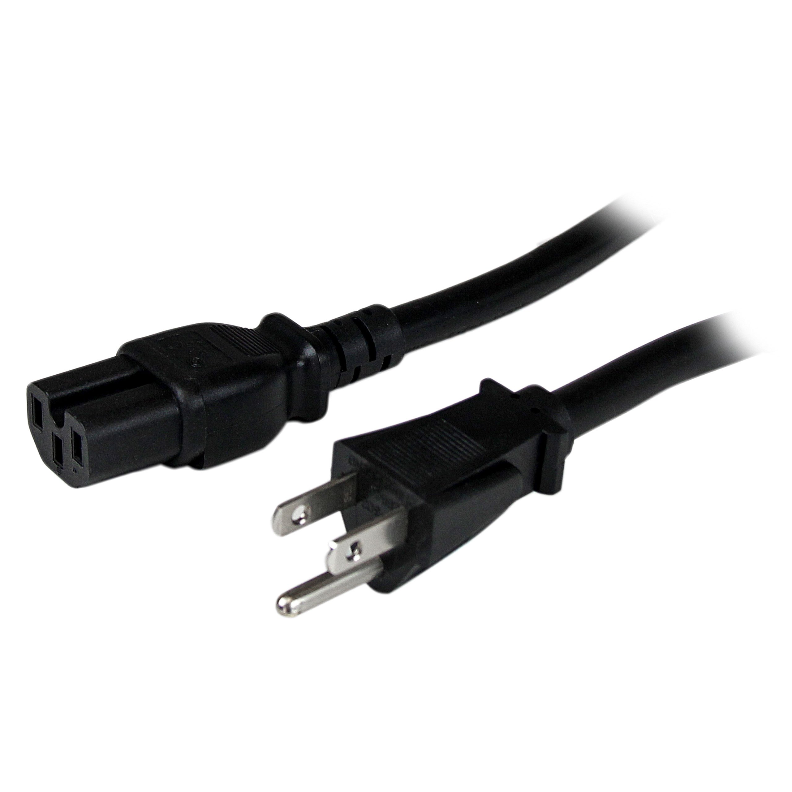 StarTech.com Heavy Duty NEMA 5-15P to C15 Power Cord, 14AWG, 15A 125V