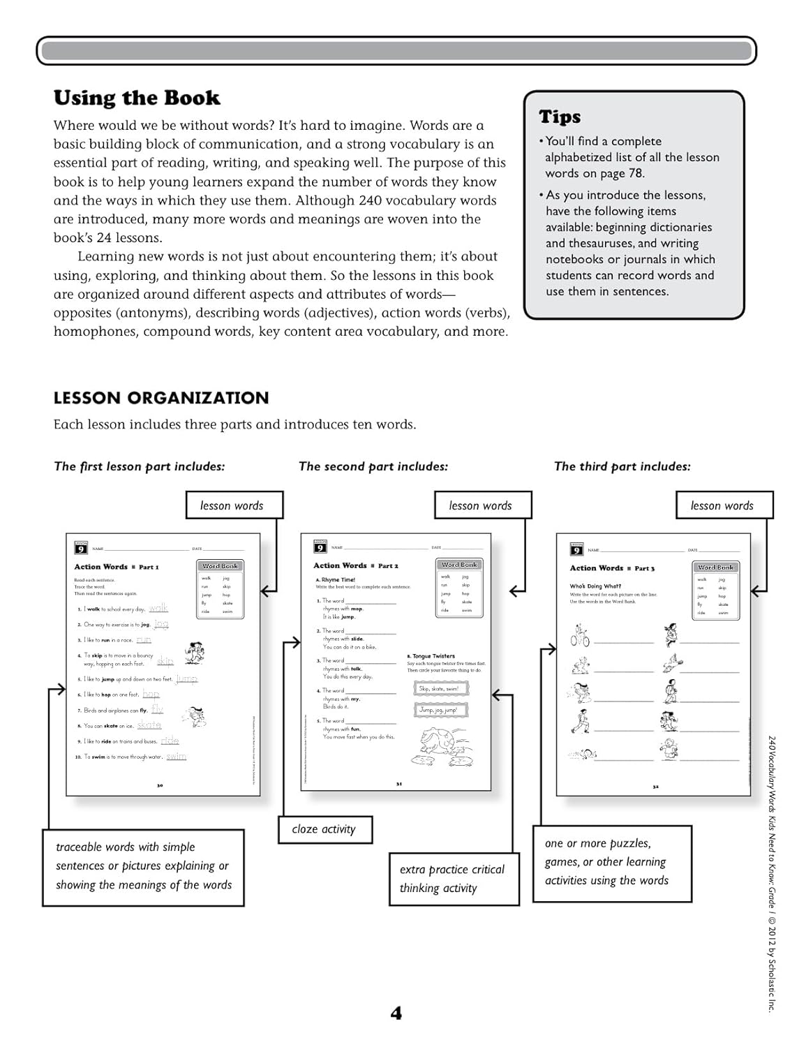 240 Vocabulary Words Kids Need to Know, Grade 1: 24 Ready-to-reproduce Packets That Make Vocabulary Building Fun & Effective