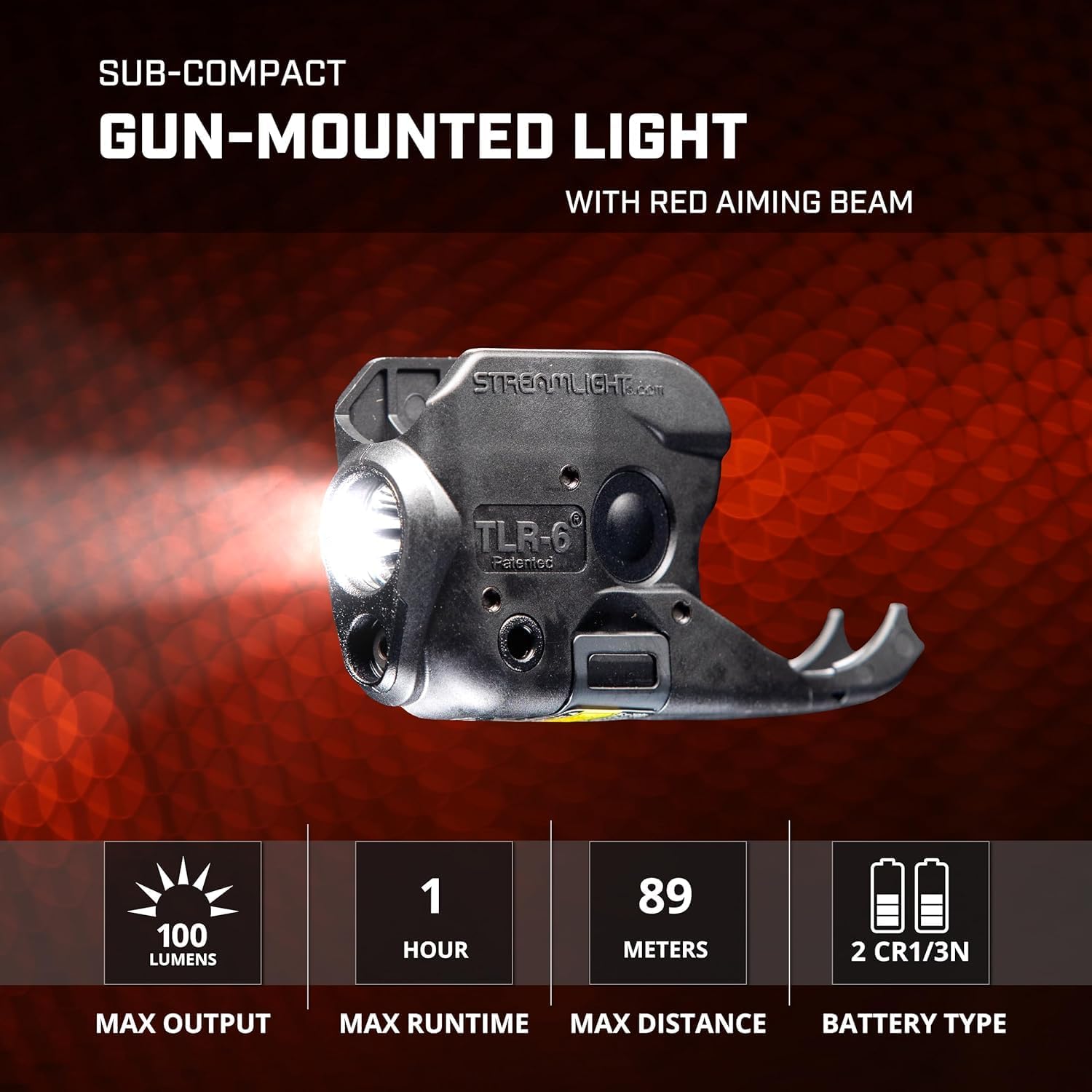 Streamlight 69275 TLR-6 100-Lumen Tactical Weapon Light with Integrated Red Aiming Laser Designed Exclusively and Solely