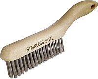 Shoe Handle Scratch Brush 4X16 Rows SS Wire