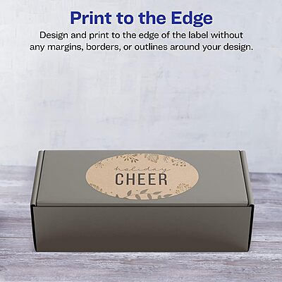 Avery Kraft Brown Oval Labels, Sure Feed Technology, 4 in x 6 in, 30 Kraft Brown Labels, Print-to-The-Edge, Laser/Inkjet Printable 30 labels