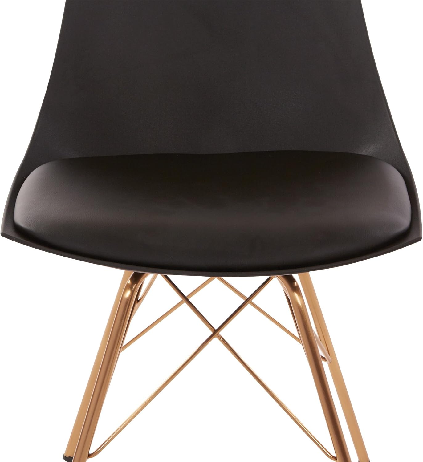 Oakley Mid-Century Modern Bucket Chair with Faux Leather Padded Seat