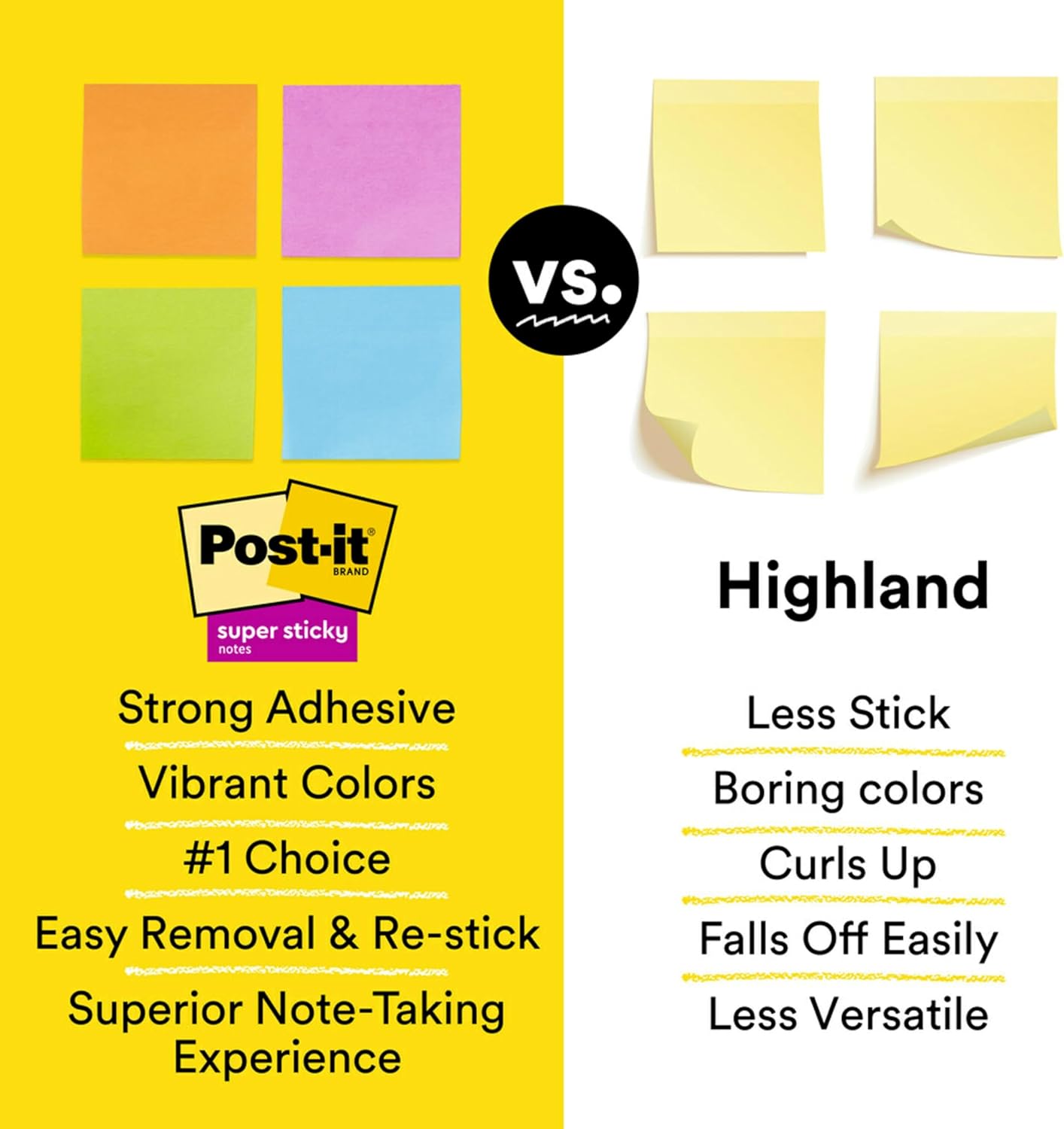 Post-it Super Sticky Notes, 24 Sticky Note Pads, 3 x 3 in., School Supplies, Office Products