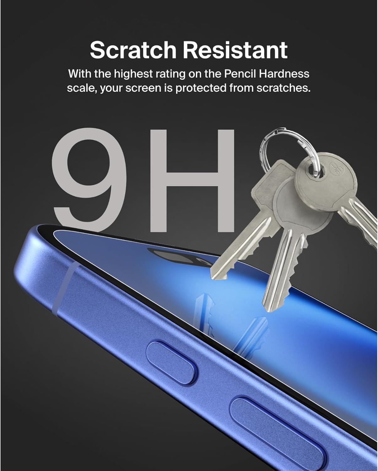 Belkin ScreenForce TemperedGlass Treated Screen Protector for iPhone 16 Plus, 15