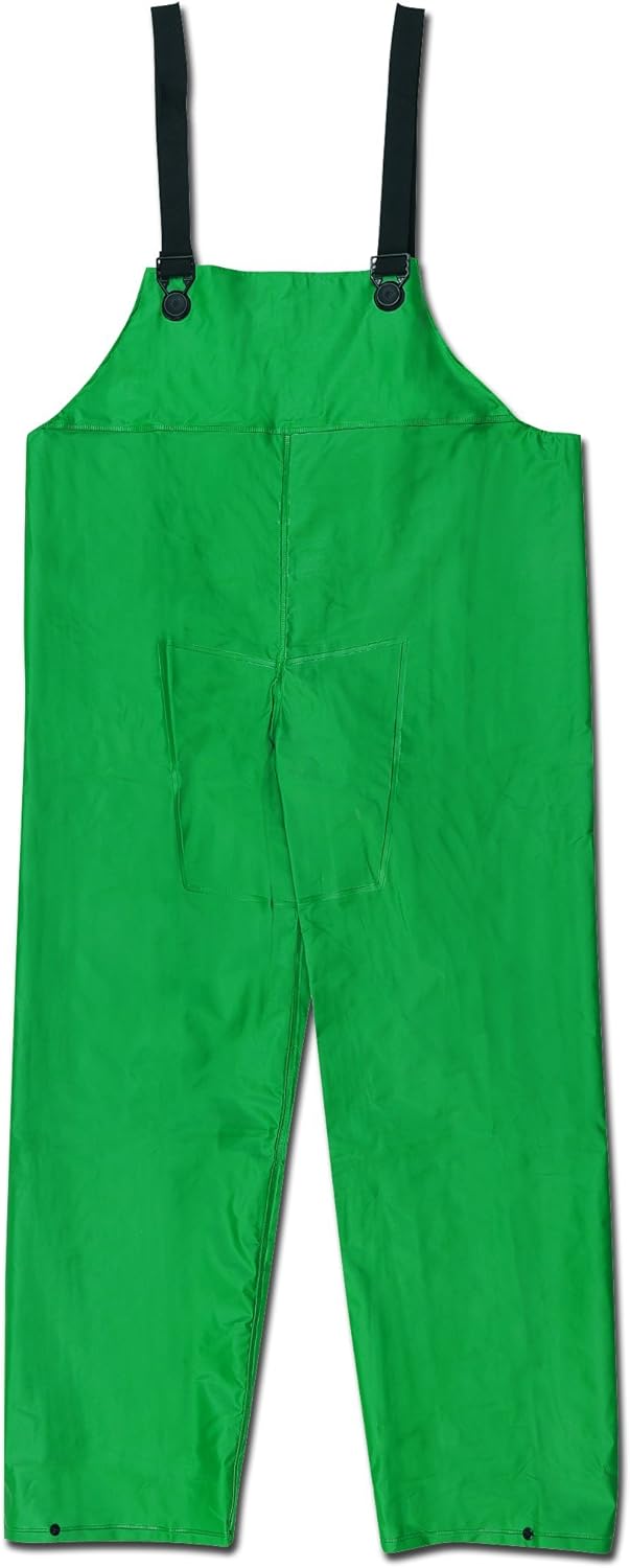 MCR Safety 388BFX2 Dominator PVC/Polyester Bib Overall with Elastic Adjustable Suspenders, Green, 2X-Large
